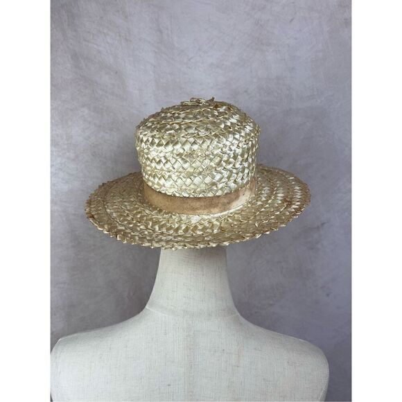Vintage 1960s Mod Straw Woven Hat main image 8
